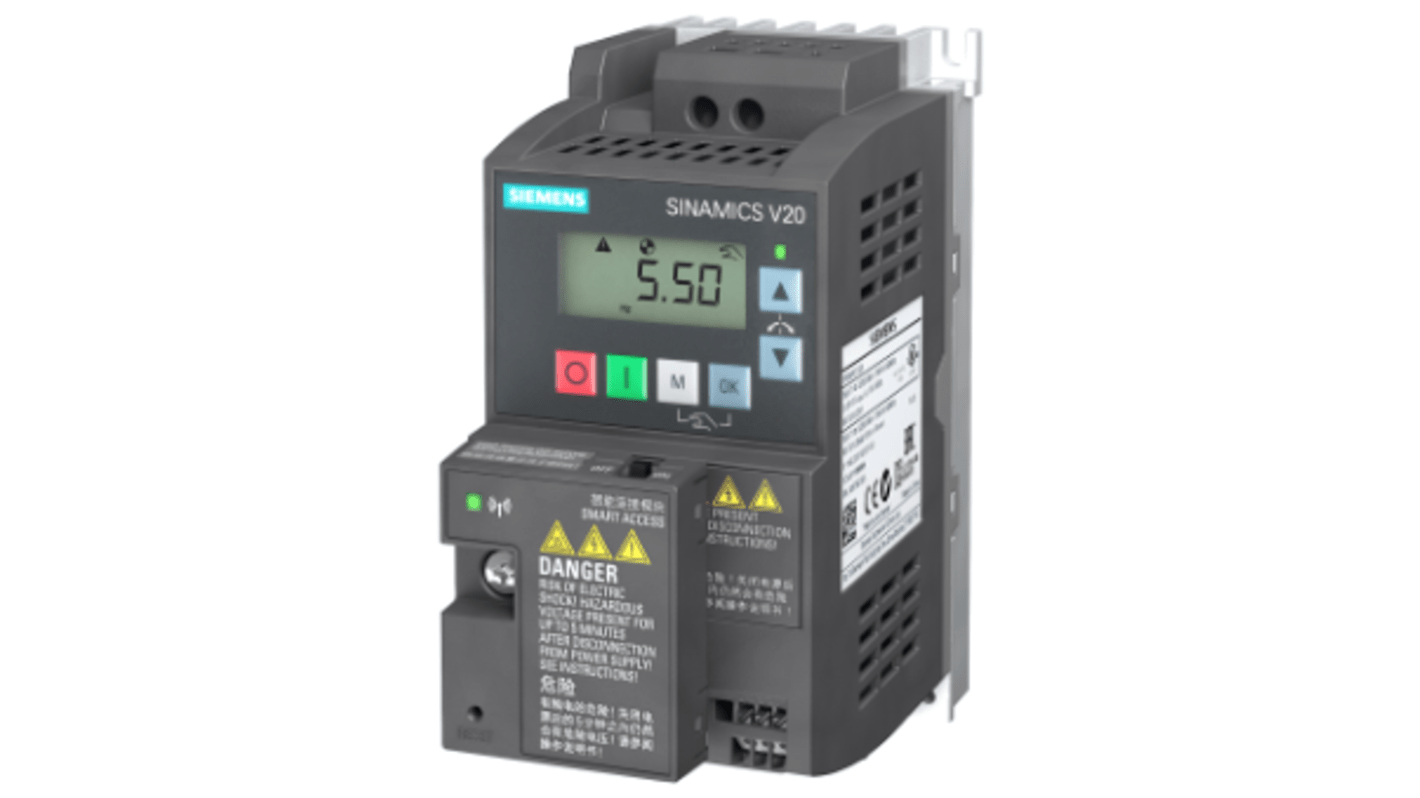 Computer industriale Siemens 6SL3200-0AE50-0AA0 SINAMICS, dimensioni 142 x 62 x 108 mm, grado di protezione IP20.