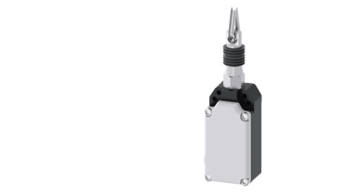 Interruttore a filo Siemens 3SE7, montaggio a vite, 1NA/1NC, cavo 5m, protezione IP65, per monitoraggio e arresto di emergenza.