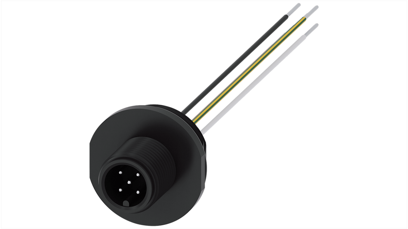 Connettore M12 Siemens 3SX51001SS51 per interruttori di posizione, 5 poli, grado di protezione IP67, temperatura operativa -40/+85°C.