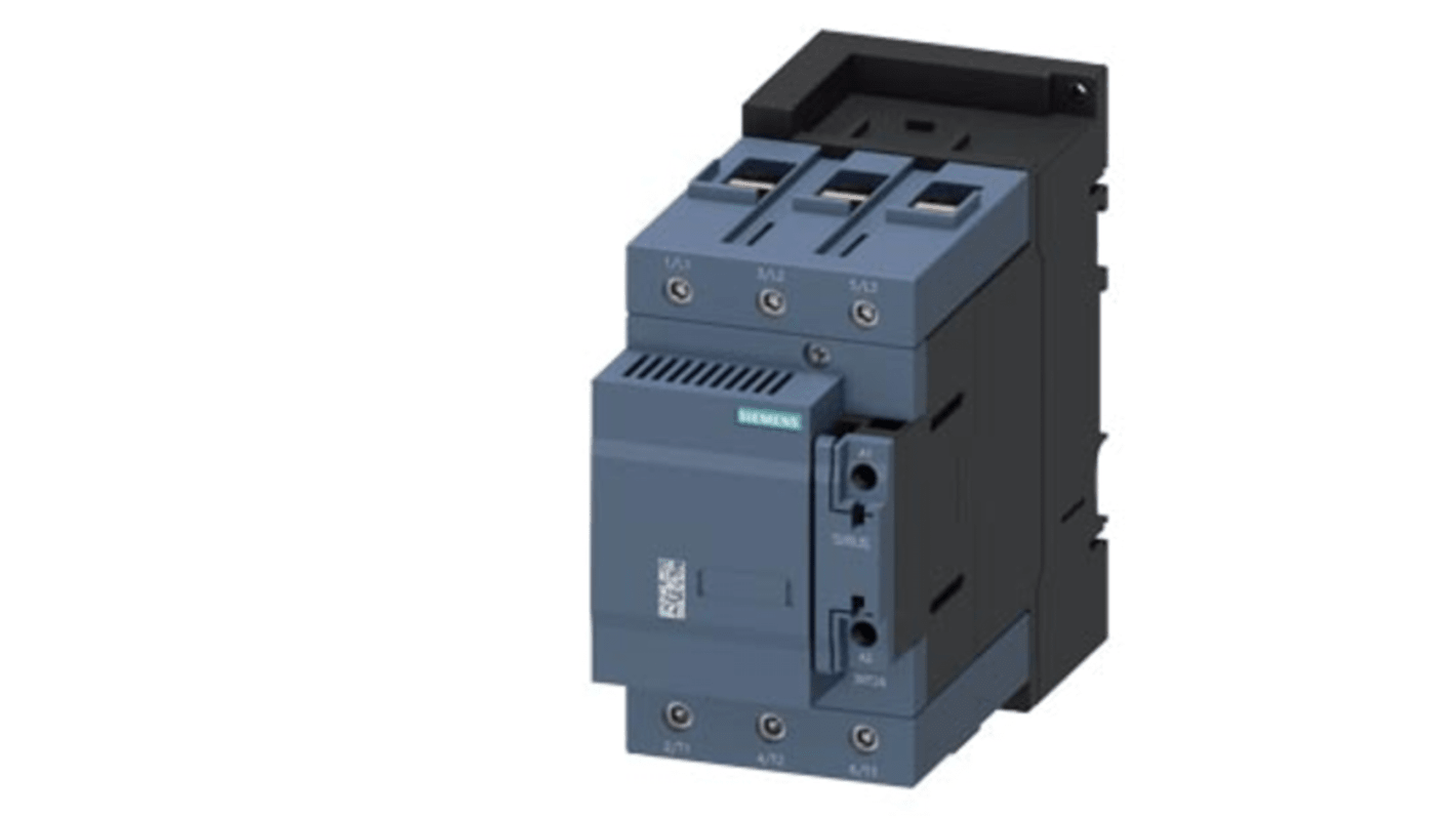 Contattore Siemens 3RT26451NB35, 3 poli, 2 NC, 10 A, bobina 400 V, per carichi capacitivi, conforme IEC 60947.