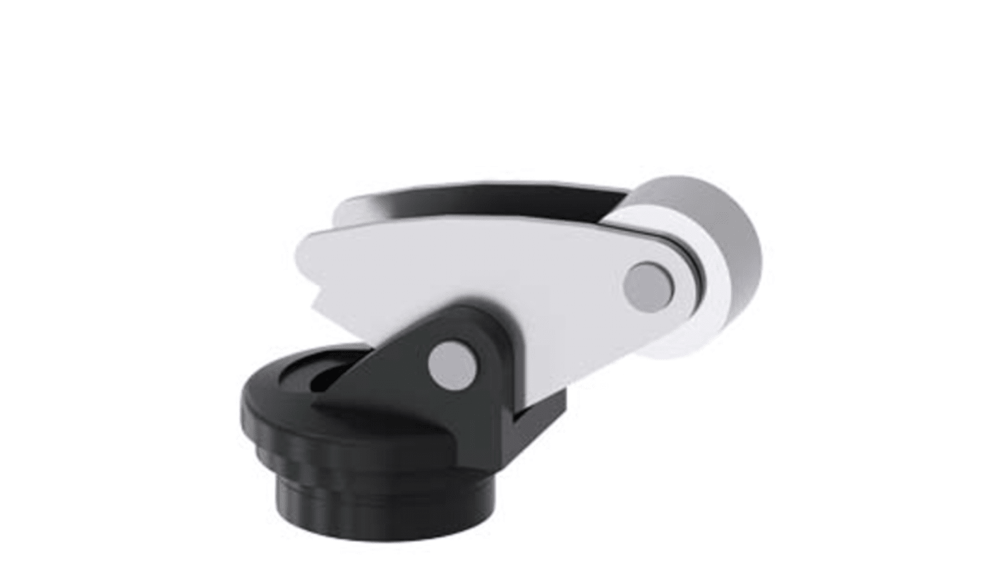 Testa attuatore Siemens 3SE50000AF13 per interruttori di posizione, con leva angolare in acciaio inox e rotella da 22 mm. Fissaggio bloccabile.