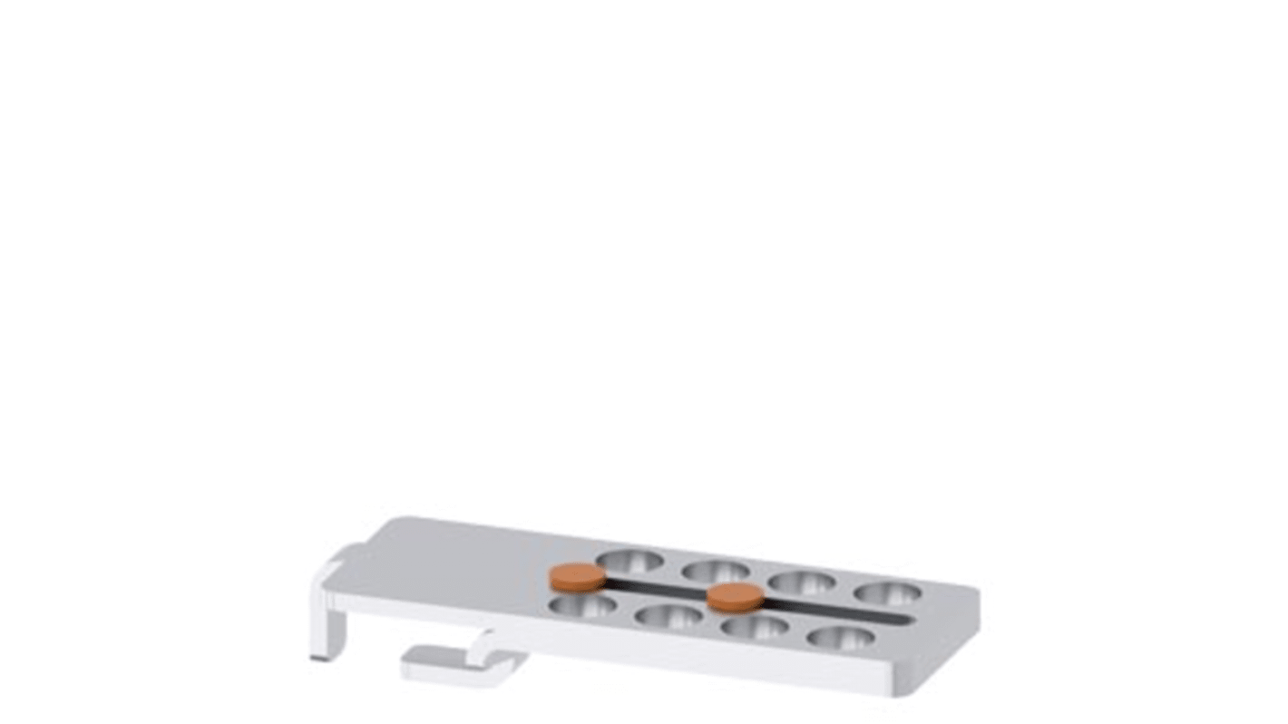 Inserto di bloccaggio Siemens 3SE50000AV081AA3 per interruttore di posizione, in acciaio inox, supporta fino a 8 lucchetti.