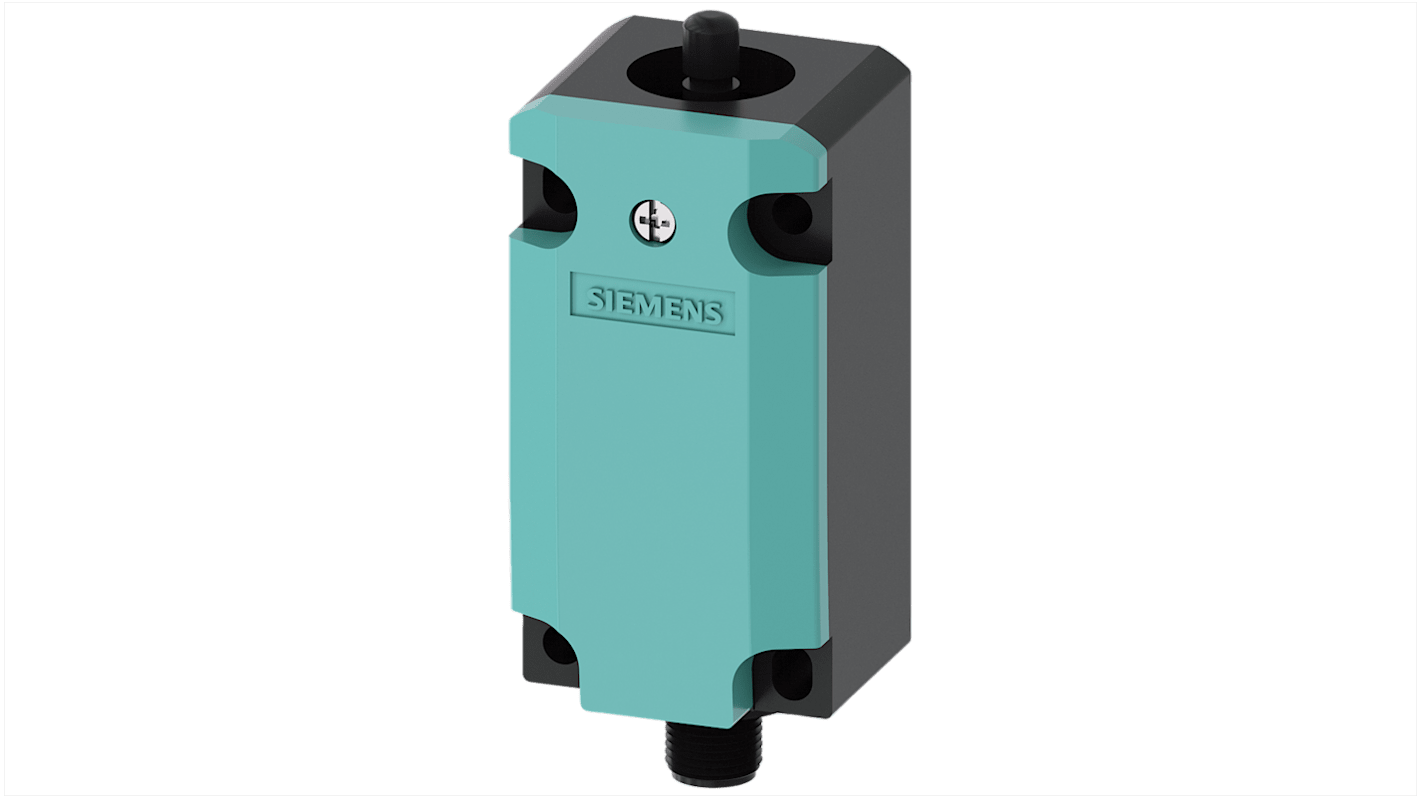 Interruttore di sicurezza Siemens 3SE51140LA001AE3, 2NC/1NA, IP66/IP67, connettore M12, montaggio a vite, contenitore metallico.