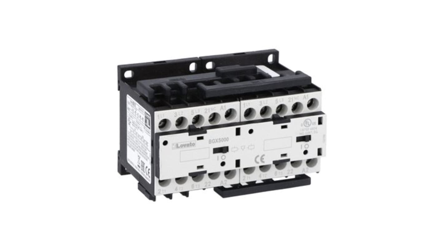 Teleinvertore Lovato 11BGR1201A048, corrente massima 12 A, tensione bobina 48 V c.a., configurazione 1NC, peso 394 g.