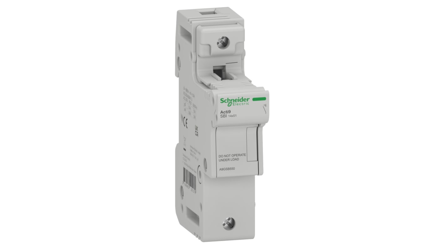 Sezionatore portafusibili Schneider Electric A9GSB550, 50A, 1 polo, montaggio su guida DIN, tensione 690V.