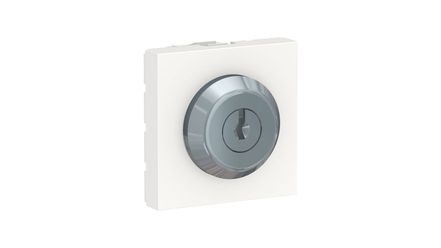 Interruttore a chiave a 3 posizioni Schneider Electric, 16A, 250V, IP4X, montaggio a innesto, colore bianco.