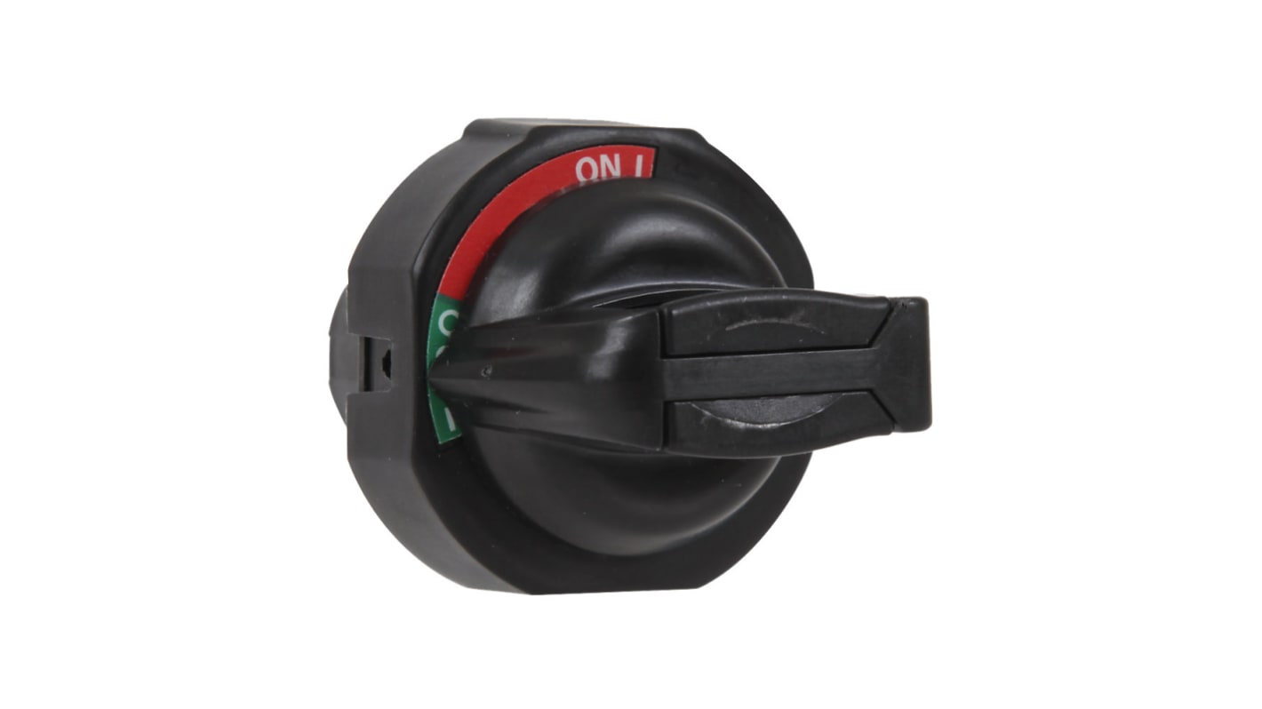 Maniglia rotante Rockwell Automation 140MT-SB per interruttori automatici, colore nero, grado di protezione IP66, compatibile con forature da 30,5 mm.