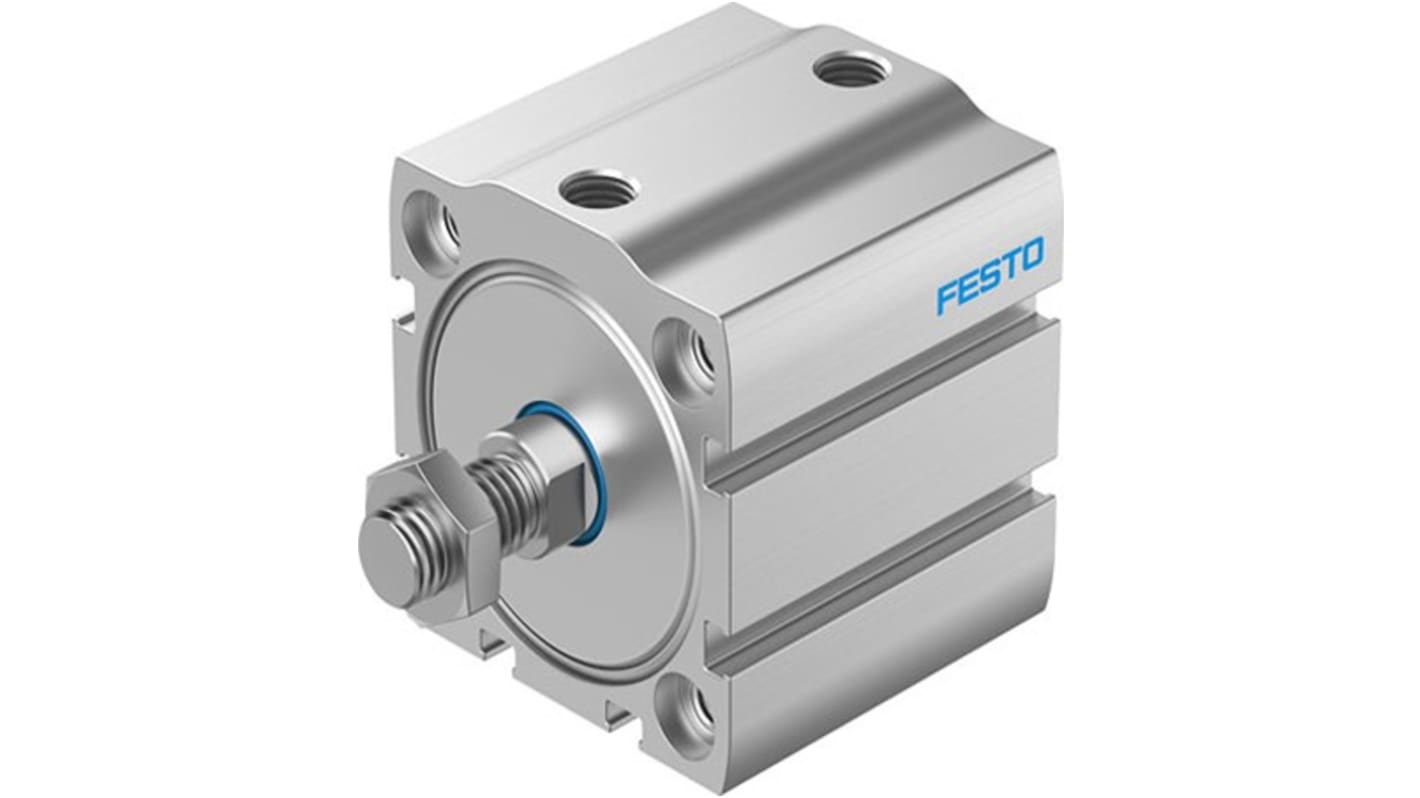Cilindro pneumatico Festo ADN-S-50-20-A-P-A, doppio effetto, foro 50mm, corsa 20mm, rilevamento posizione con interruttori di prossimità.