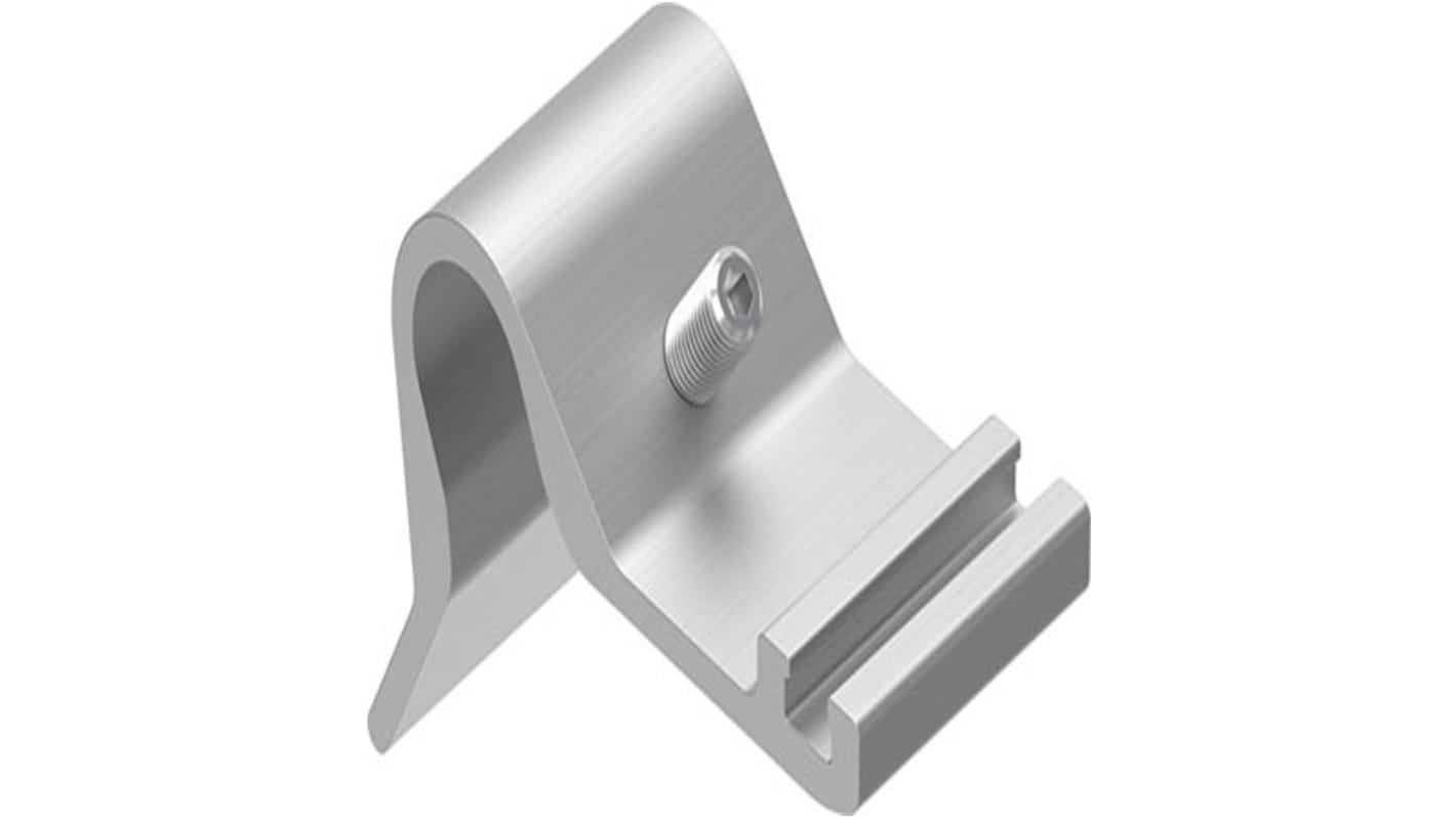 Staffa Festo DASP-M4-160-A in lega di alluminio anodizzato, progettata per montaggio con tirante, viti in acciaio inox, resistenza alla corrosione.