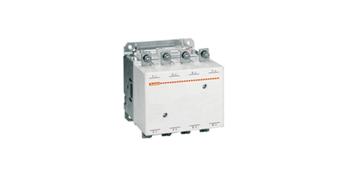 Contattore Lovato 11B250400110, 4 poli, 350 A, 380 kW, bobina 125 V, progettato per applicazioni fotovoltaiche.