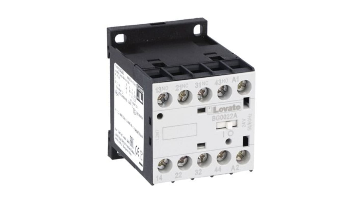 Contatto ausiliario Lovato 11BG0022A400, 4 contatti (2NC, 2NO), montaggio DIN, compatibile EMC, grado di inquinamento 3.