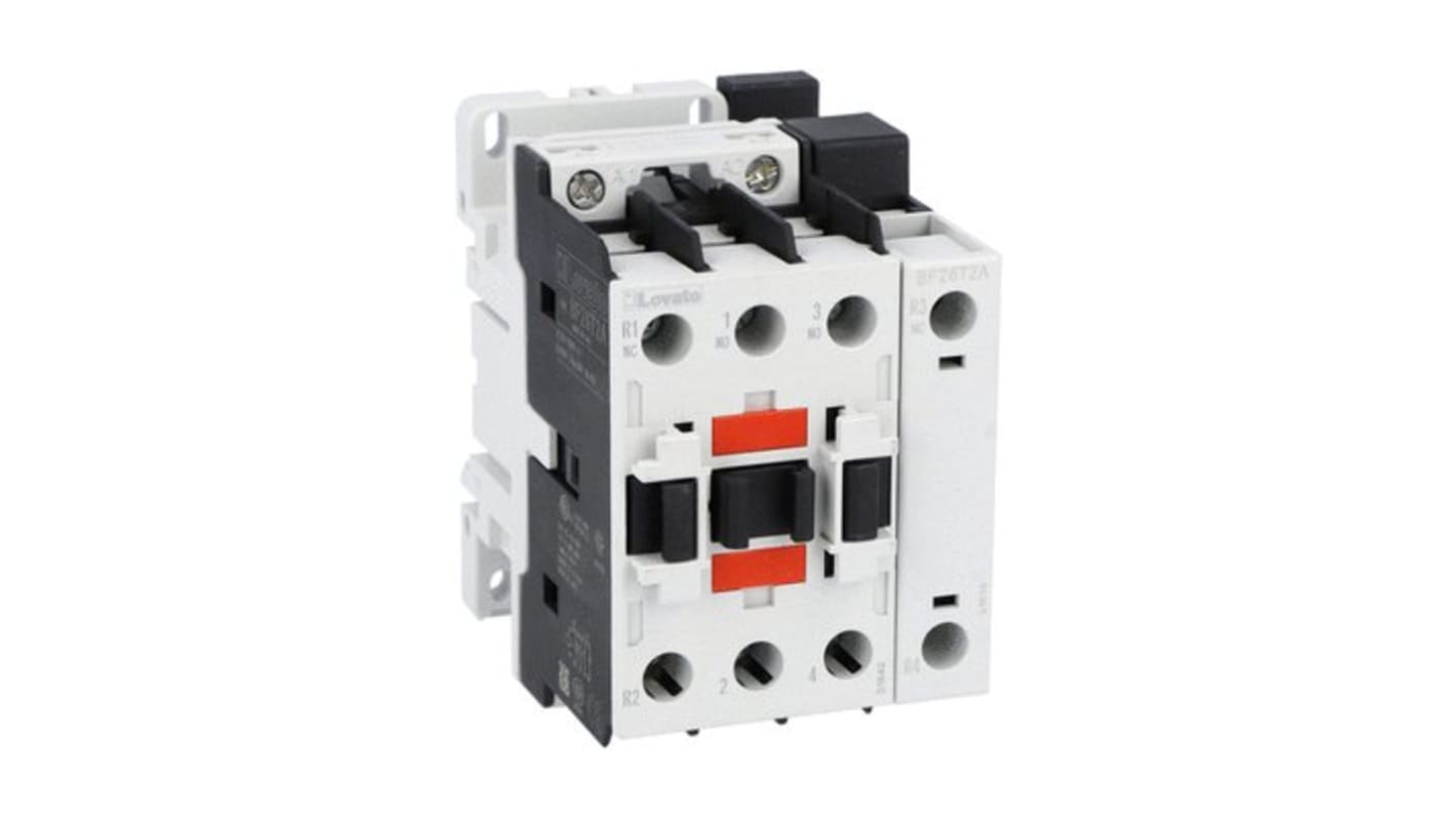 Contattore Lovato BF26T2A22060, 4 poli, 2NO + 2NC, 45 A, bobina 20 V c.a., tensione contatto 690 V, per applicazioni fotovoltaiche.