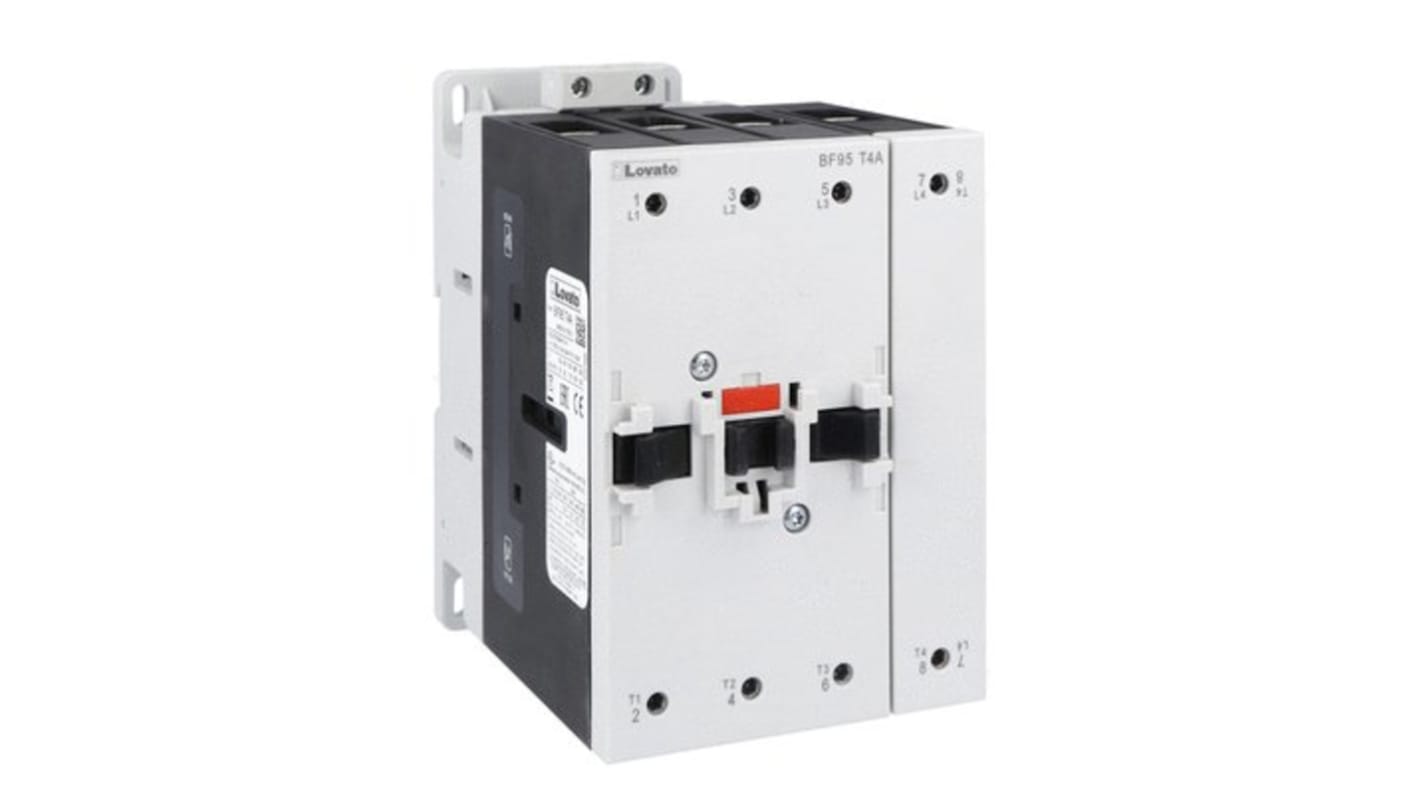 Contattore Lovato BF95T4A57560 a 4 poli, per carichi non induttivi, 575 V c.a., 140 A, 690 V nominale.