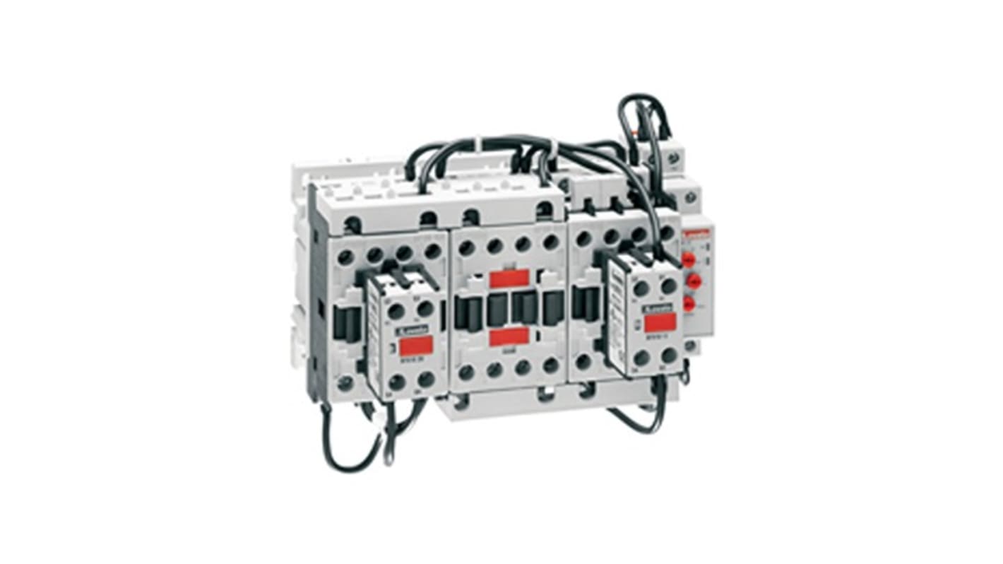 Starter stella-triangolo Lovato BFA00970048, potenza 7,5 kW, tensione 440 V, corrente 16 A, telaio aperto.