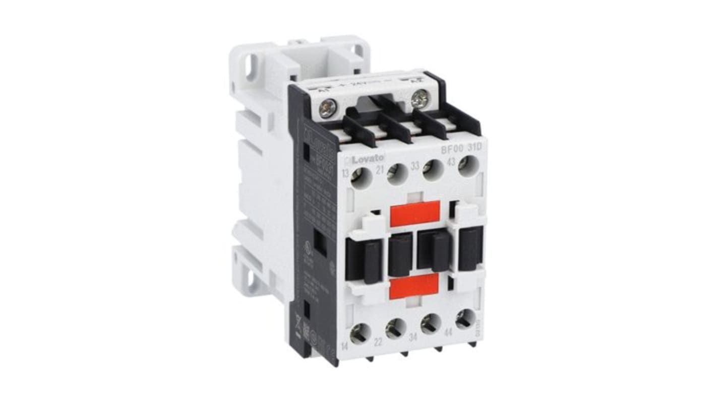 Contatto ausiliario Lovato BF0031D024, 4 contatti (3NO + 1NC), montaggio su guida DIN, grado di inquinamento 3.