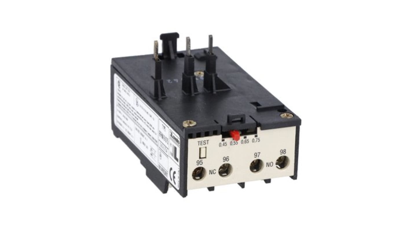 Relè di controllo Lovato 11RFNA9075, 1NO + 1NC, 10 A, 690 V, con rilevamento guasti e reset automatico.