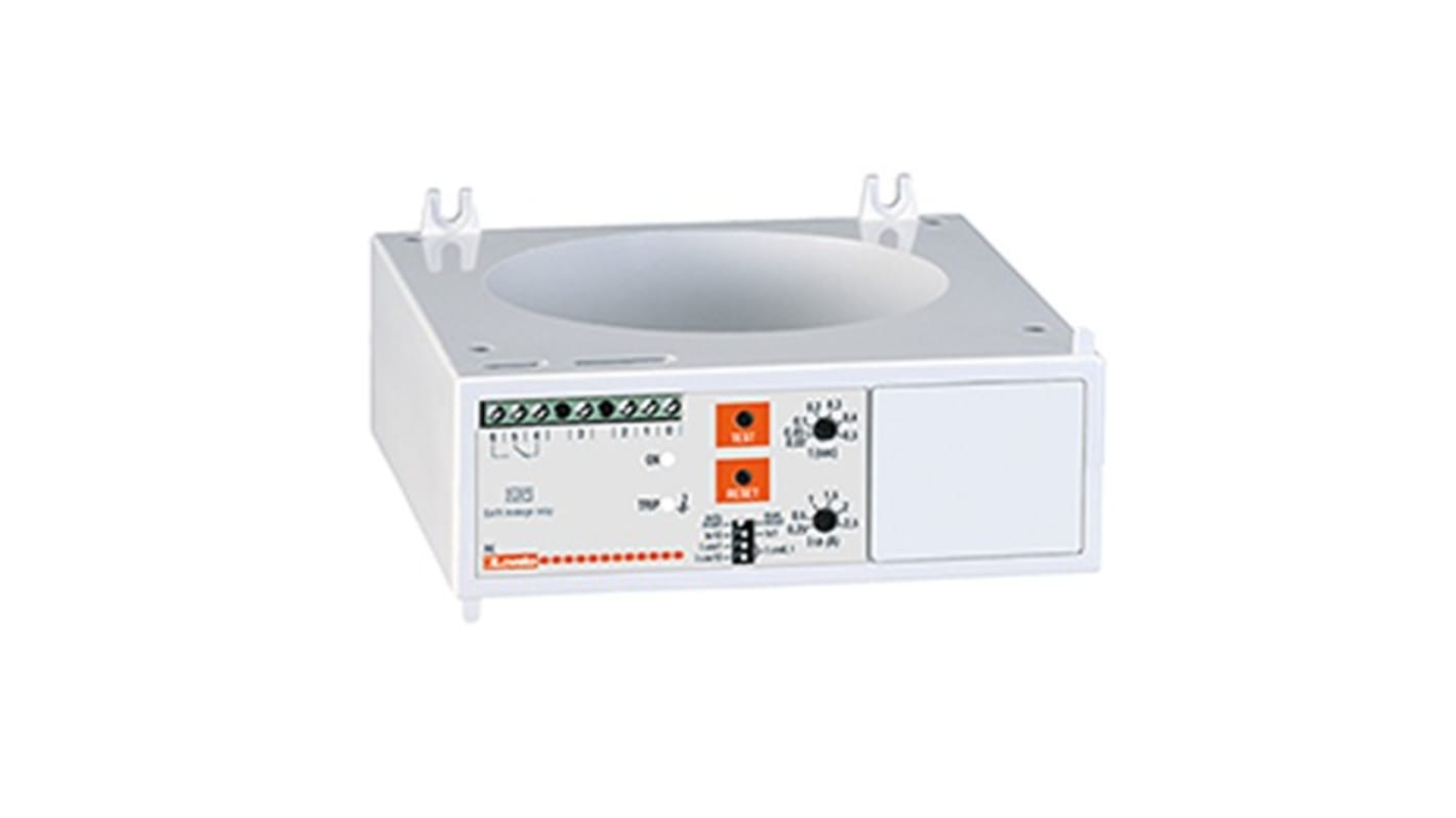 Relè di dispersione verso terra Lovato 31RC8048, montaggio a pannello, uscita SPDT, 0.25 a 2.5A, tempo di innesco 0.5s.