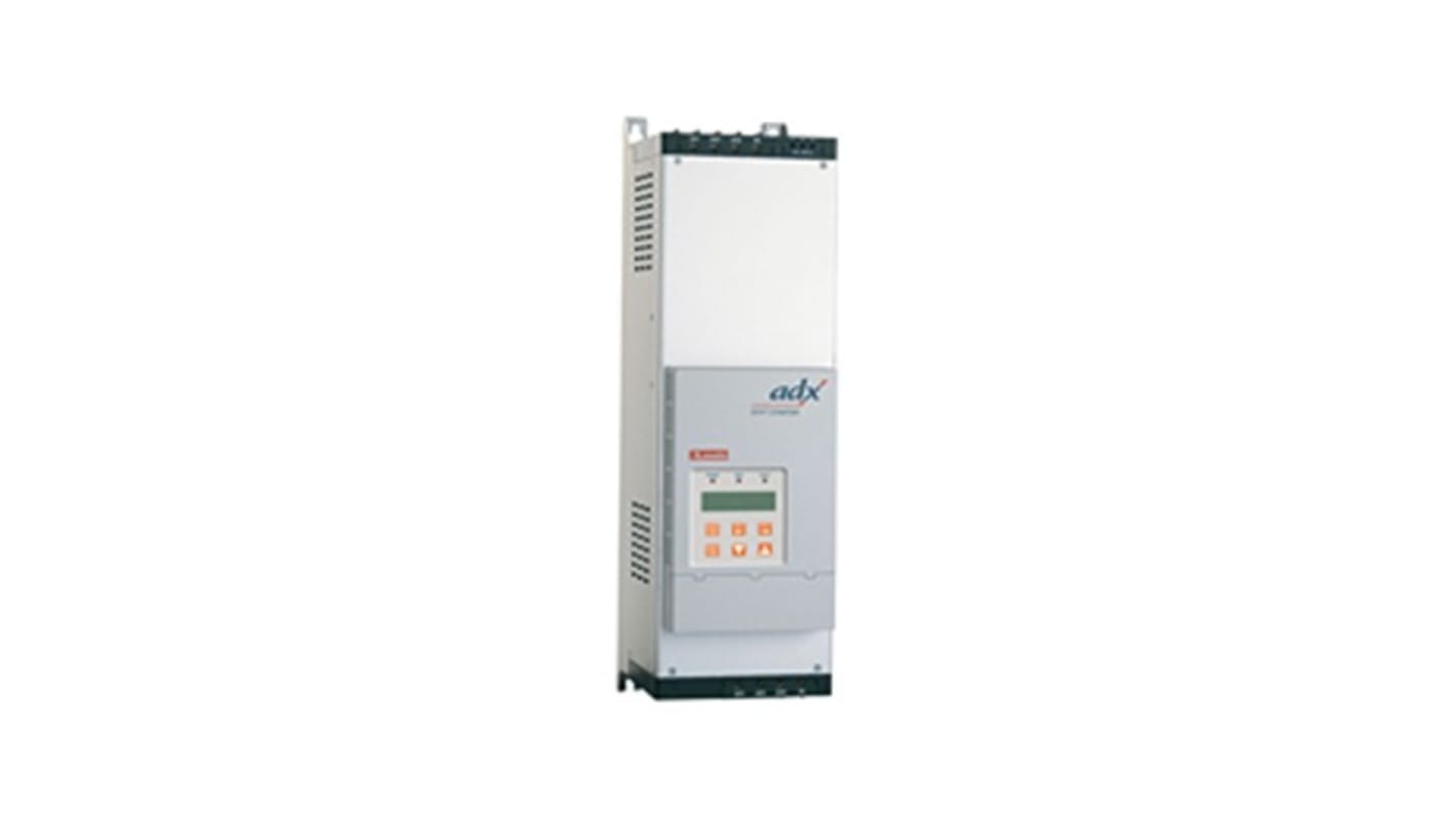 Avviatore soft-start Lovato 51ADX0075B per motori trifase, potenza 45 kW, corrente 75 A, display LCD integrato.