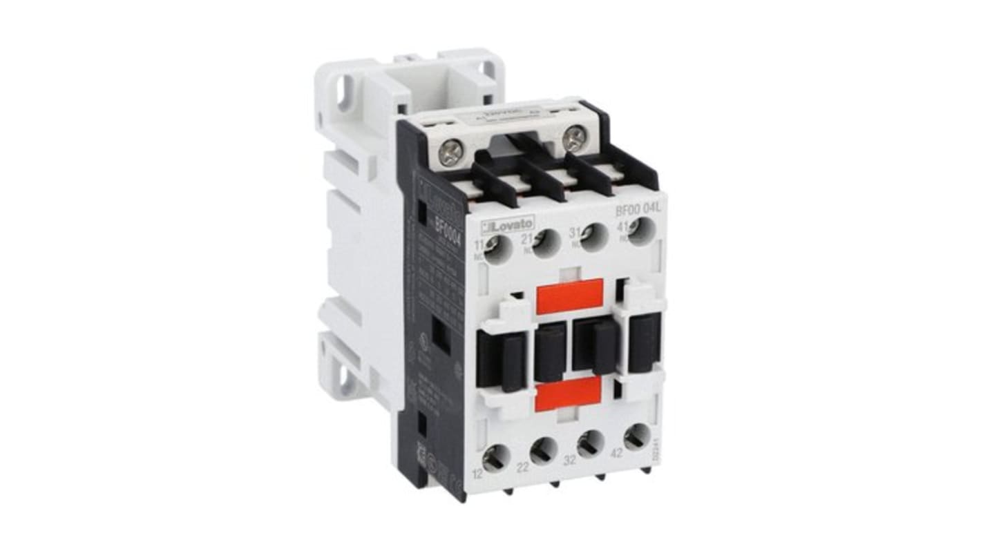 Contatto ausiliario Lovato BF0004L048, 4NC, montaggio DIN, 4 contatti, coppia di serraggio 1,8 Nm, grado di inquinamento 3.