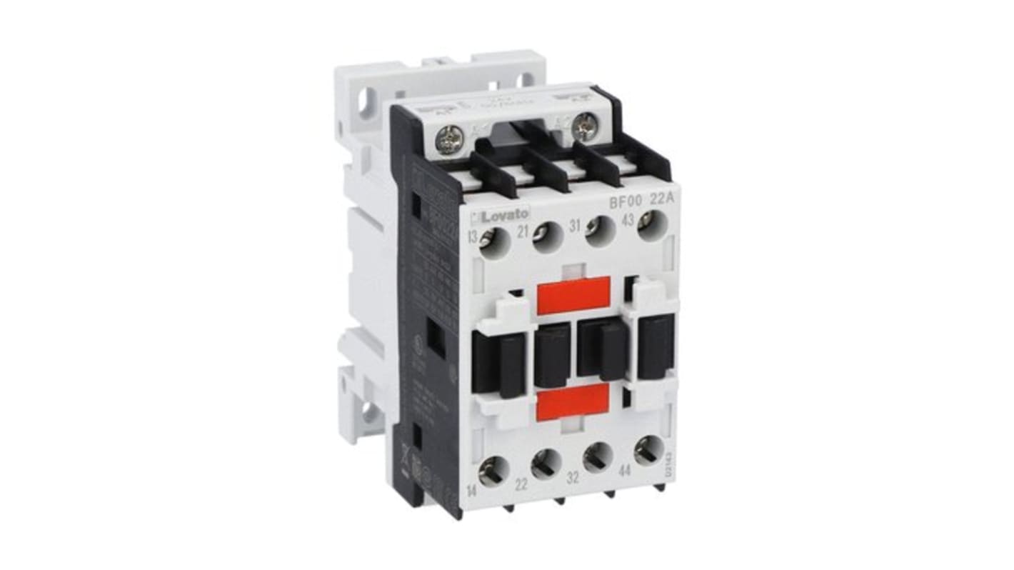 Contatto ausiliario Lovato BF0022A57560, 4 contatti (2NO + 2NC), montaggio su guida DIN, grado di inquinamento 3.