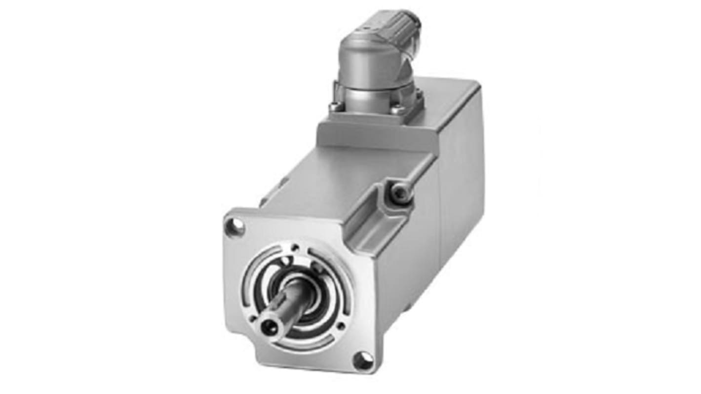 Servomotore Siemens 1FK2102-1AG00-1SA0, sincrono a magnete permanente, 0,1 kW, 1,11 Nm, 3000 giri/min, diametro asta 8 mm.