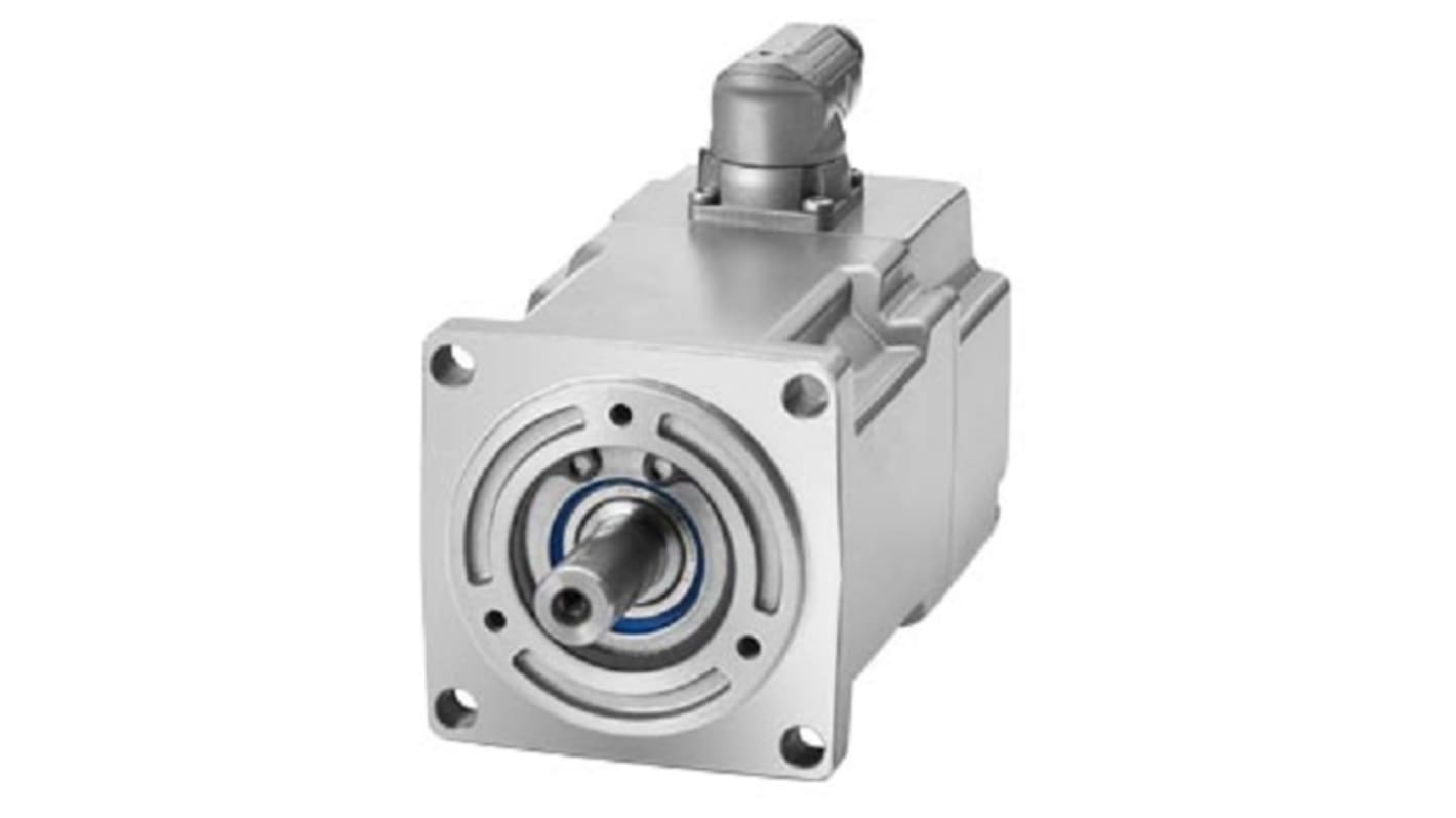 Servomotore Siemens 1FK2203-2AK10-0MA0, sincrono a magnete permanente, 1,85 Nm, 400-480 V, 6000 giri/min, diametro asta 14 mm.
