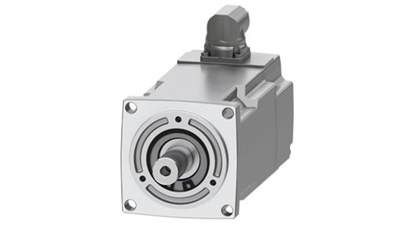 Servomotore Siemens 1FK2203-4AG01-0MA0, sincrono a magnete permanente, 0,4 kW, 3,75 Nm, 3000 giri/min, diametro asta 14 mm.