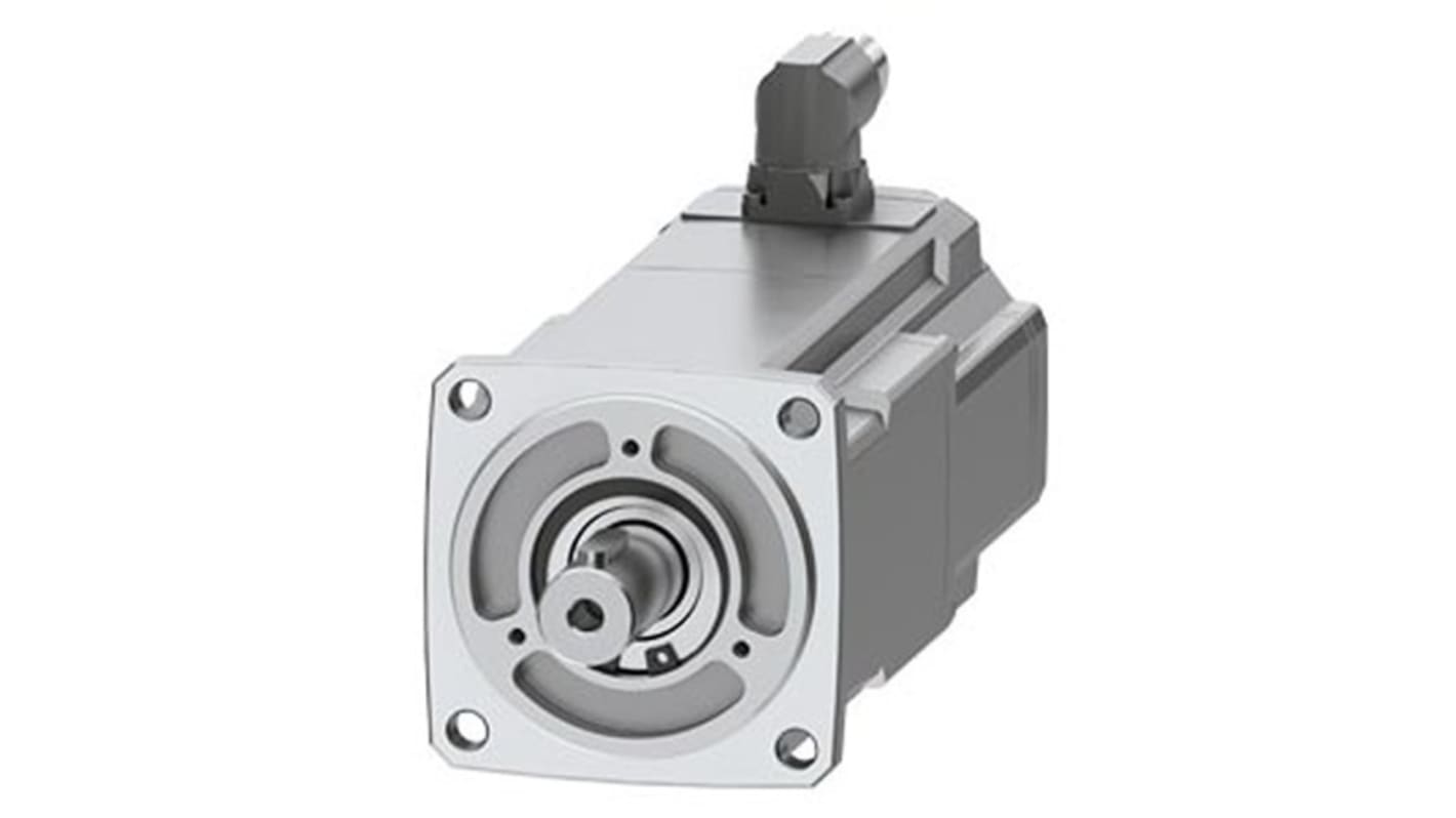 Servomotore Siemens 1FK2204-5AF10-1SA0, sincrono a magnete permanente, 0,75 kW, 7,5 Nm, 3000 giri/min, diametro asta 19 mm.