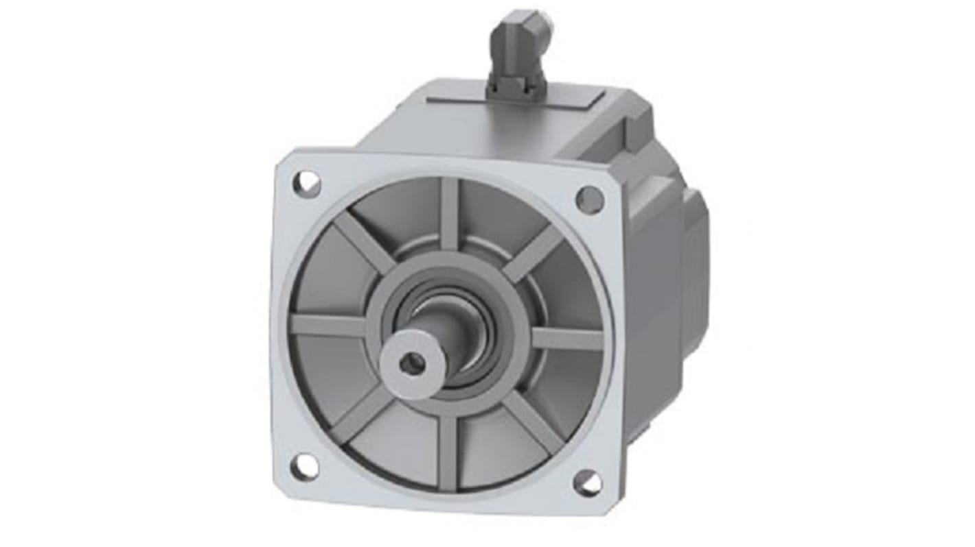 Servomotore Siemens 1FK2210-3AB01-0MA0, sincrono a magnete permanente, 4,5 kW, 90 Nm, 1500 giri/min, raffreddamento naturale.