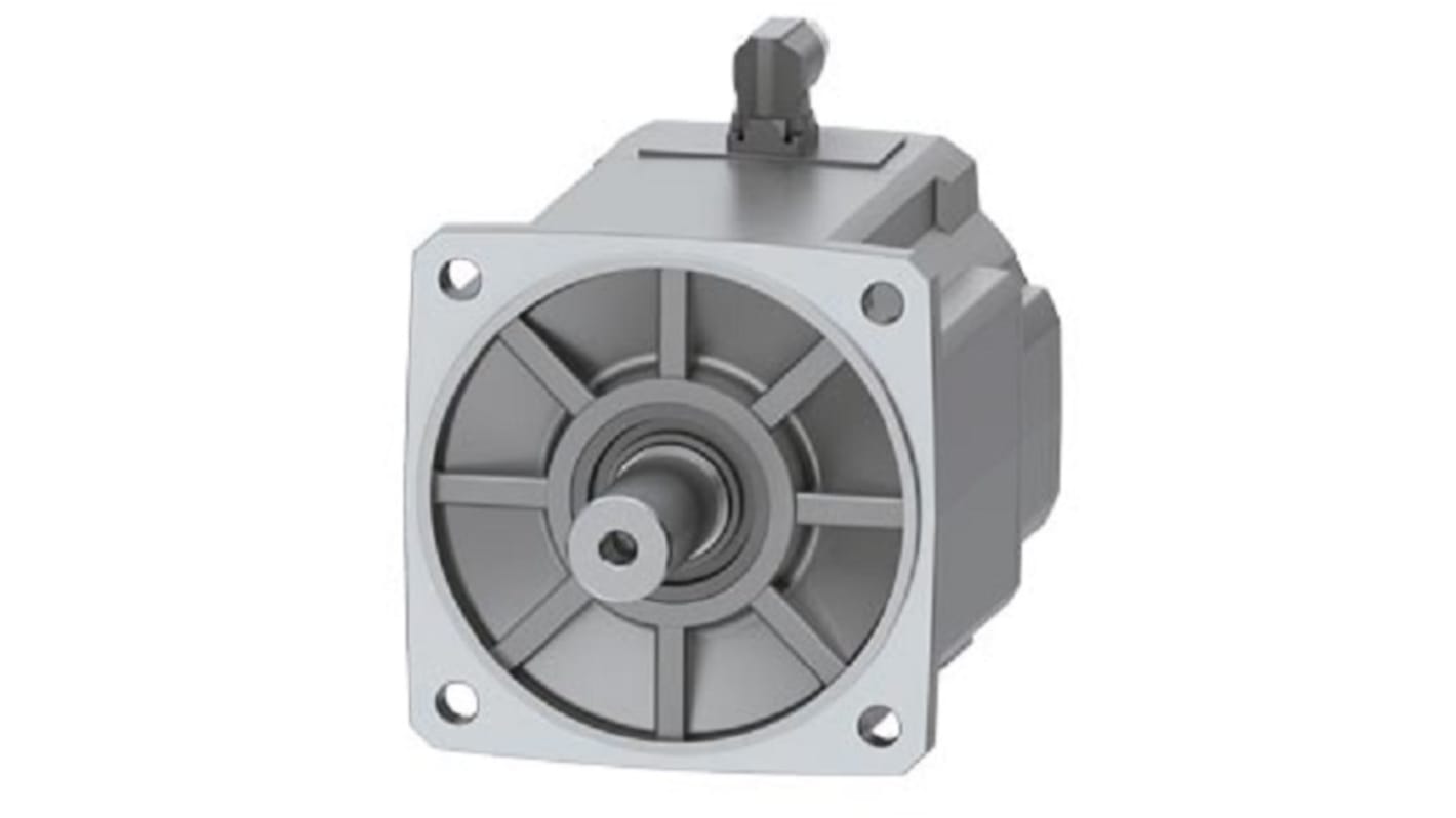 Servomotore Siemens 1FK2210-3AC01-0MA0, sincrono a magnete permanente, 5,5 kW, 90 Nm, 2000 giri/min, diametro asta 38 mm.