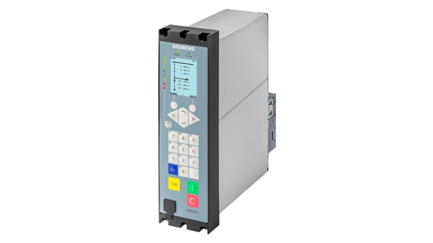 Relè di monitoraggio Siemens 7SX8000-3BA50-1CA0-ZP10, unità di controllo con 14 ingressi e 11 uscite binarie.