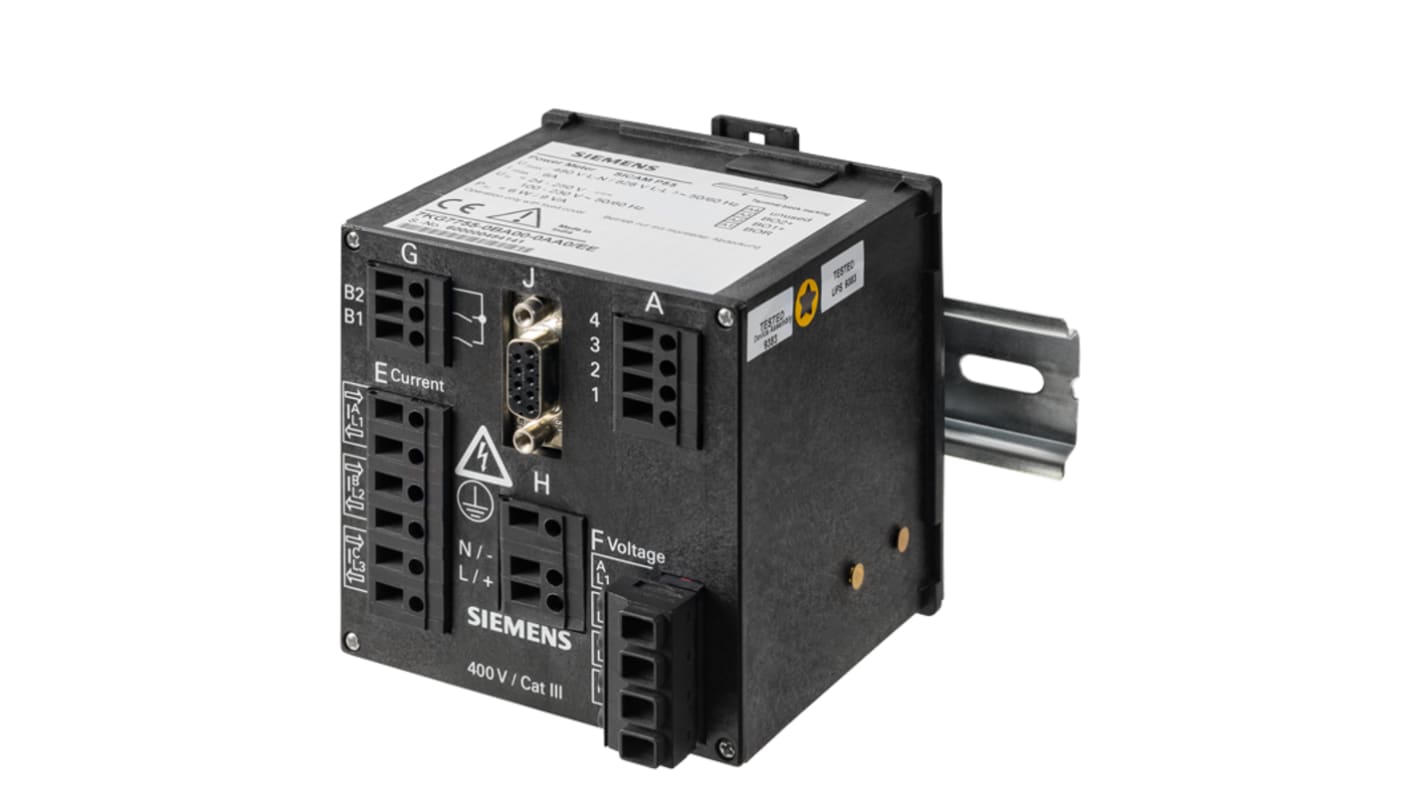 Contatore di energia Siemens 7KG7755-0EA00-0AA1, SICAM P, montaggio su guida, protezione IP20, supporta Modbus RTU.