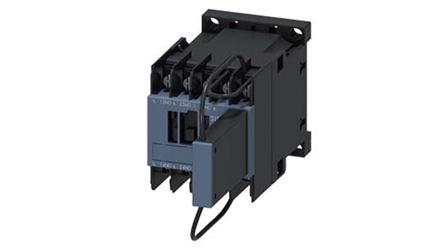 Relè contattore Siemens 3RH2122-4LV80-0LA0, 4 poli, 10 A, bobina 24 V c.c., montaggio su guida DIN 35 mm.