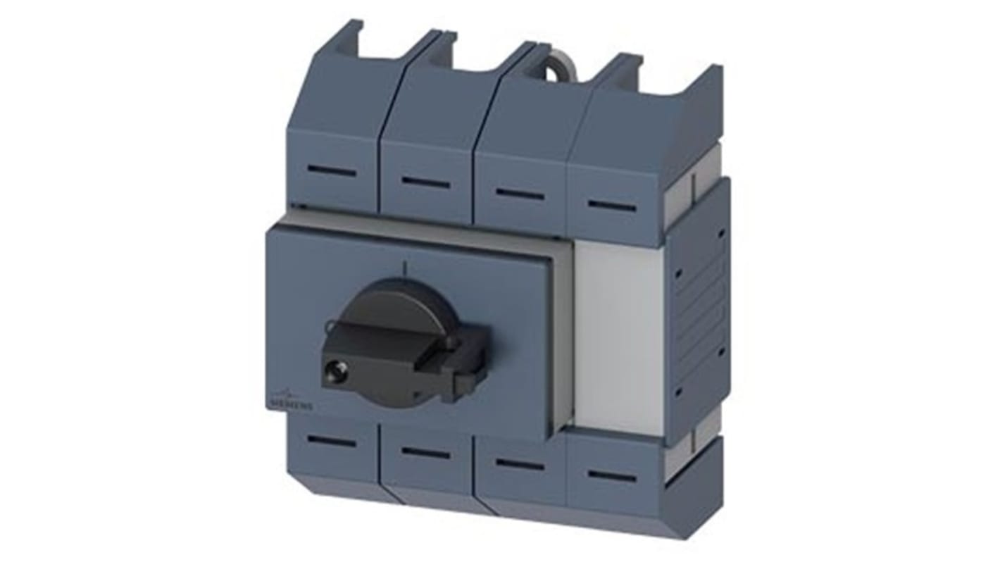 Sezionatore interruttore Siemens 3KD0342-2LG20-3, 4 poli, 63A, montaggio su guida DIN, protezione IP10, potenza 15kW.