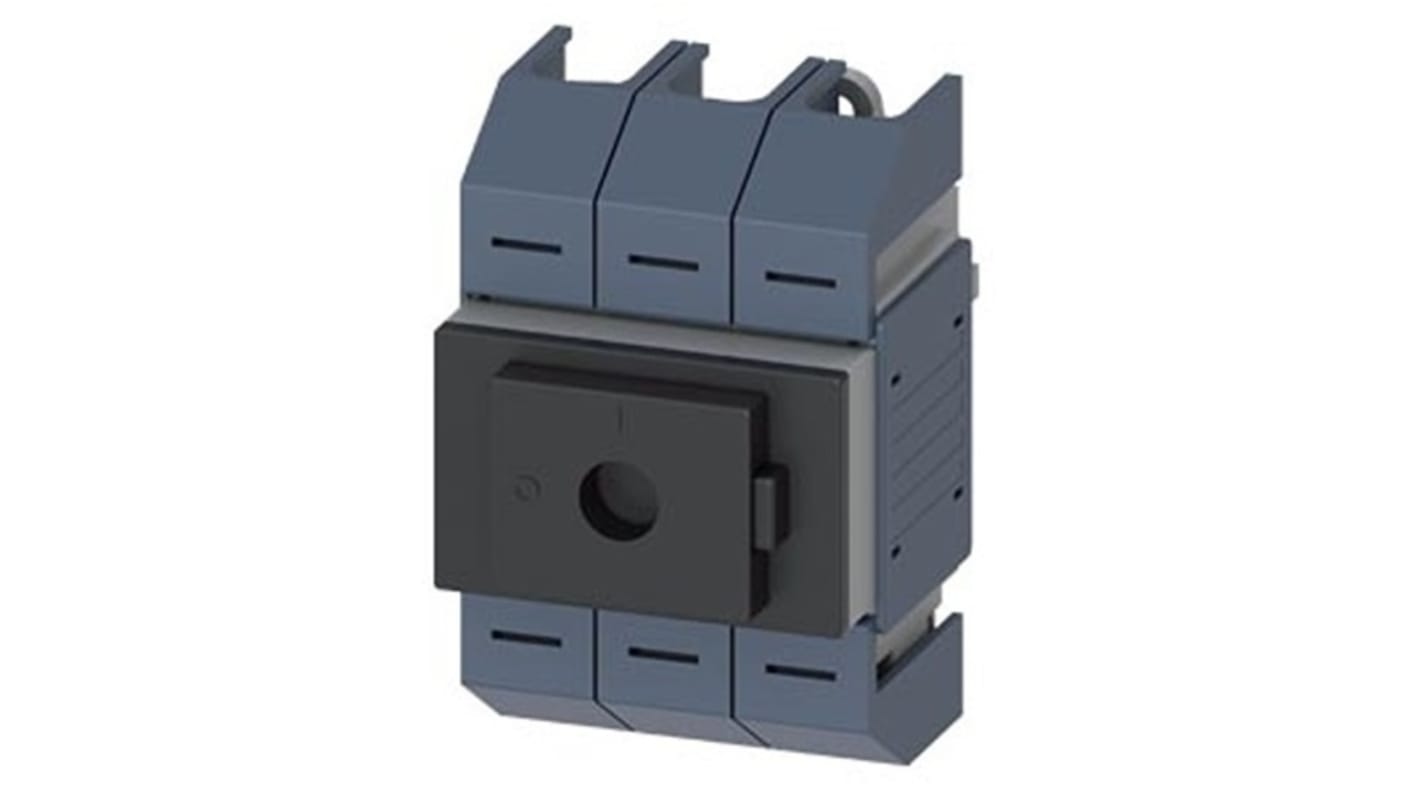 Sezionatore interruttore Siemens 3KD0430-2LG20-3, 3 poli, montaggio su guida DIN, corrente massima 80A, protezione IP10.