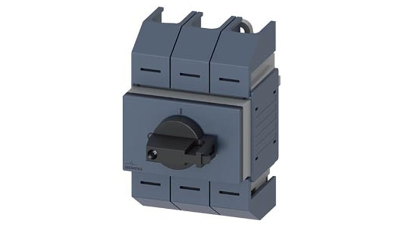 Sezionatore interruttore Siemens 3KD0432-2LG20-3, 3 poli, 80A, montaggio su guida DIN, protezione IP10, potenza 18.5kW.