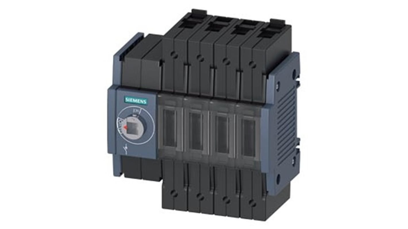 Sezionatore interruttore Siemens 3KD3040-2ME10-0, 4 poli, 100A, montaggio su guida DIN, grado di protezione IP20.