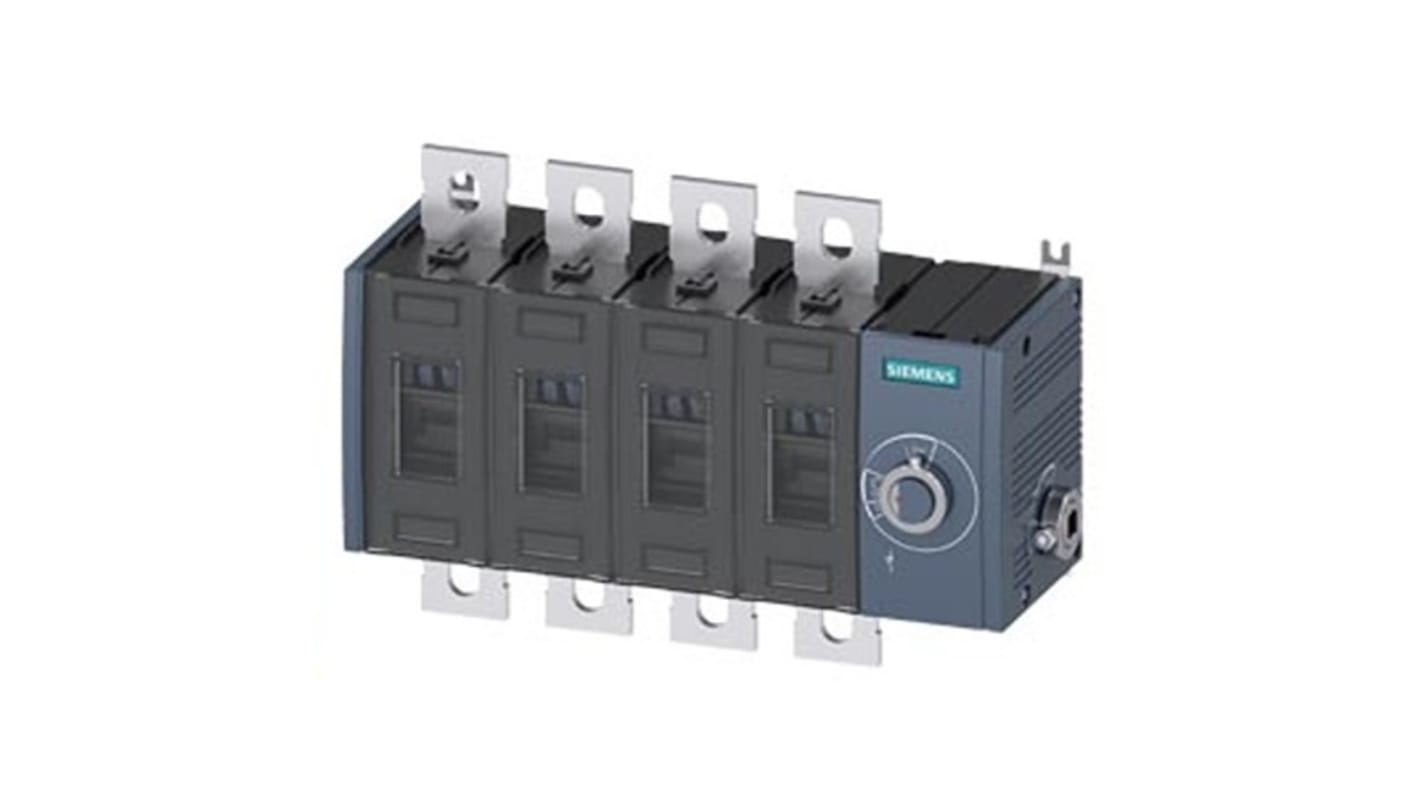 Sezionatore interruttore Siemens 4 poli, 250A, tipo fisso, con protezione IP00/IP20, azionamento laterale destro. Codice 3KD3844-0PE40-0.