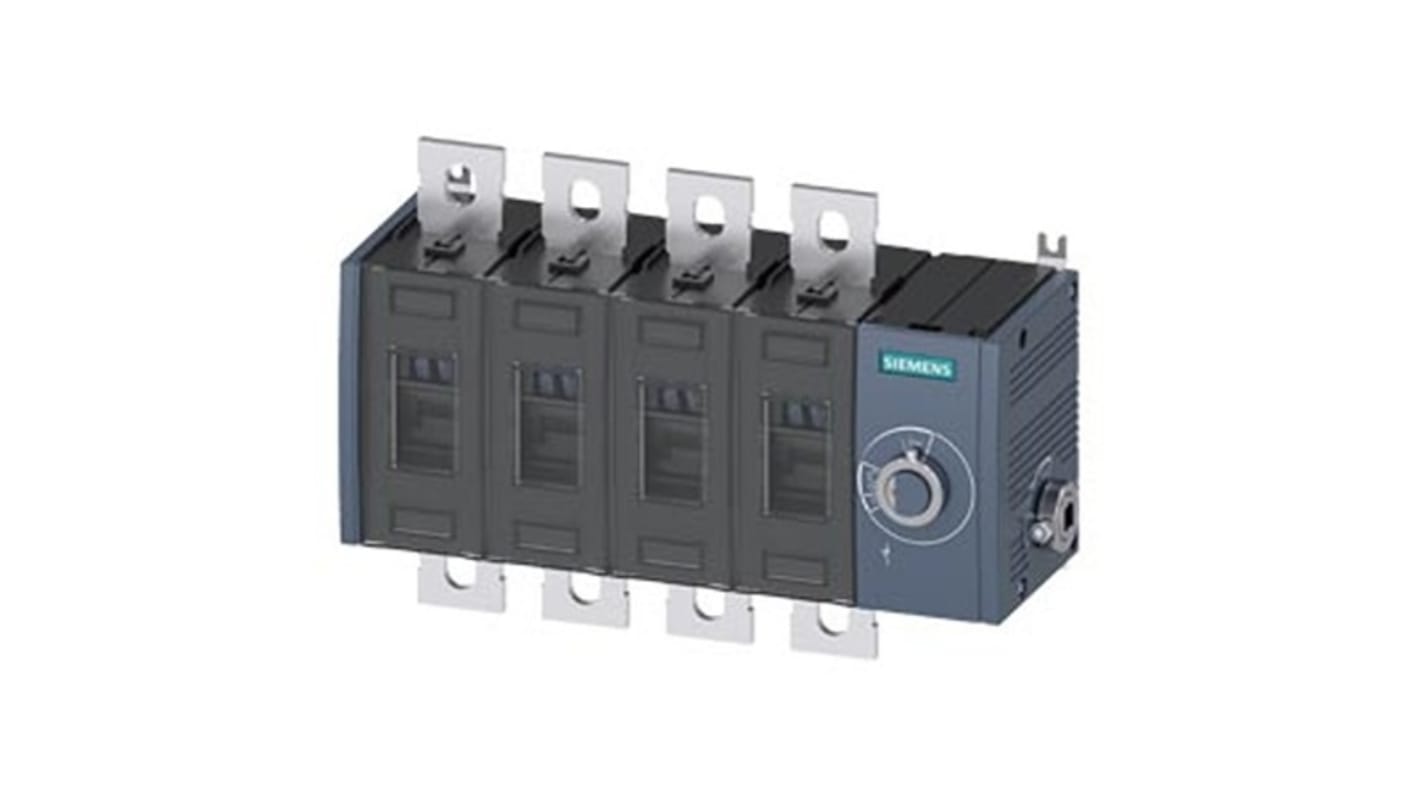 Sezionatore interruttore Siemens 4 poli, 400A, tipo fisso, protezione IP20, azionamento laterale destro. Codice 3KD4244-0PE40-0.