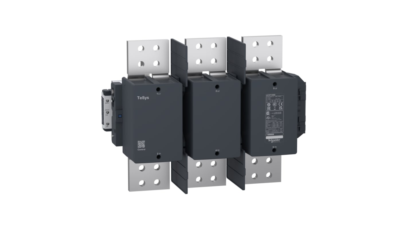 Contattore Schneider Electric LC1F1000M7, montaggio a pannello, 3NO, 220 V, 1,25 kA, conforme RoHS, prodotto verde premium.