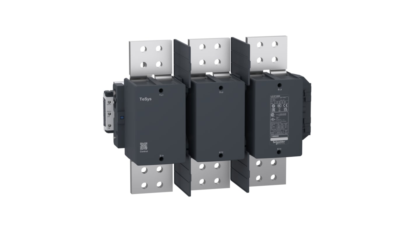 Contattore Schneider Electric LC1F1000P7, 3 poli 3NO, tensione bobina 230 V, corrente nominale 1,25 kA.