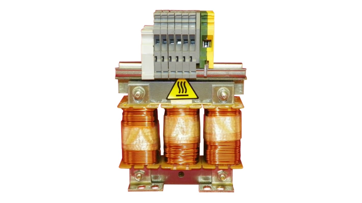 Bobina inverter trifase 60A Schneider Electric VW3A4555 per azionamenti a velocità variabile. Ottimizza la protezione contro sovratensioni e distorsioni armoniche. Adatta per Altivar 61, Altivar 71, ATV320, ATV340, ATV600, ATV900.