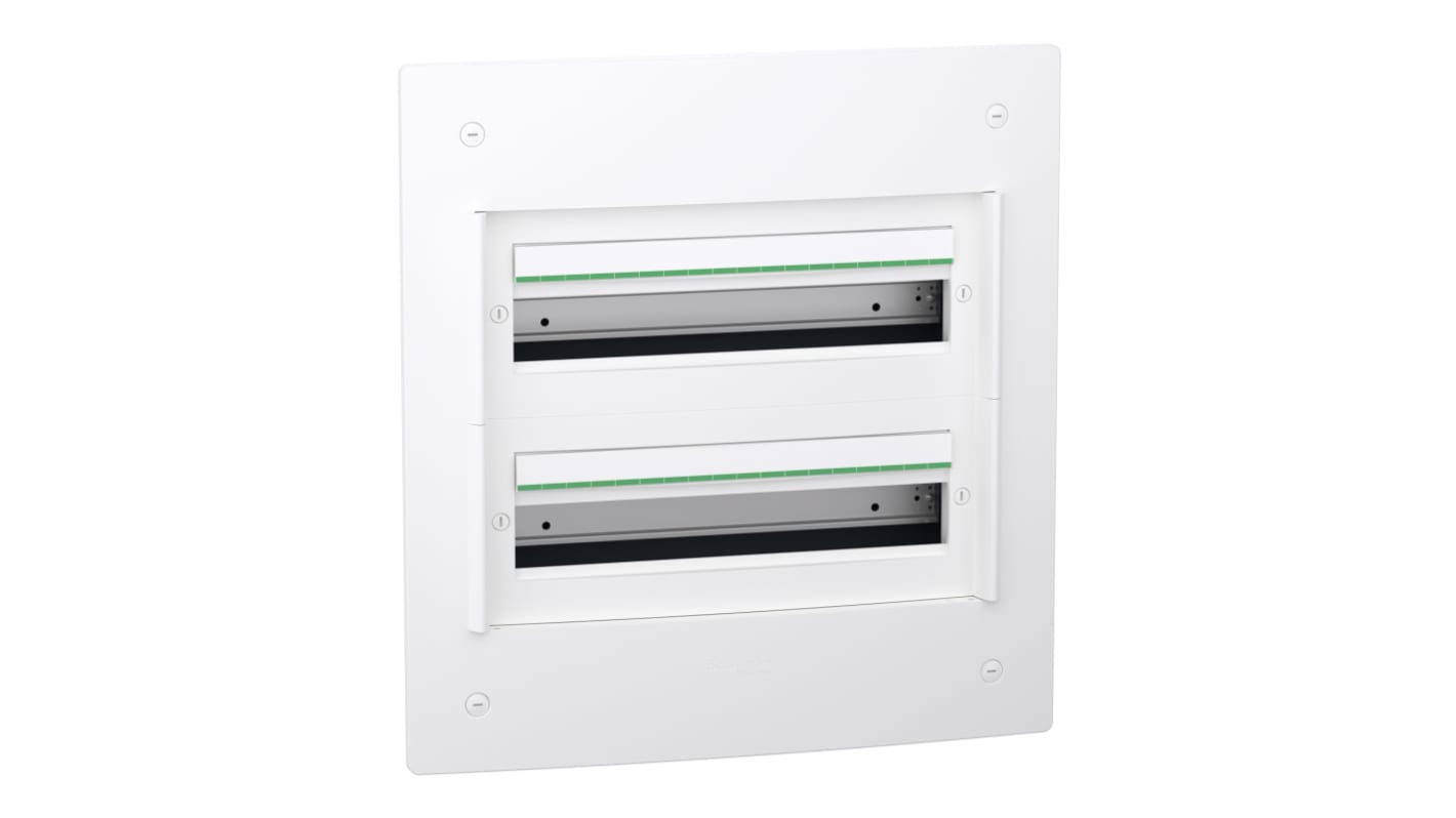 Contenitore Schneider Electric LVSXS218, montaggio a filo, 2 fori, 36 moduli, plastica bianca RAL 9003, grado di protezione IP40.
