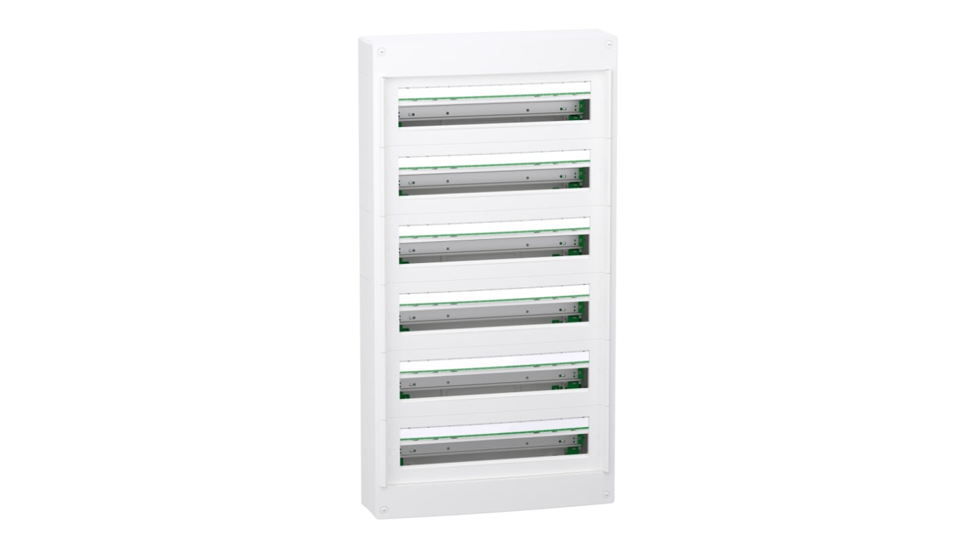 Contenitore Schneider Electric LVSXT624 a montaggio superficiale, 6 fori per moduli 18 mm, grado di protezione IP40.