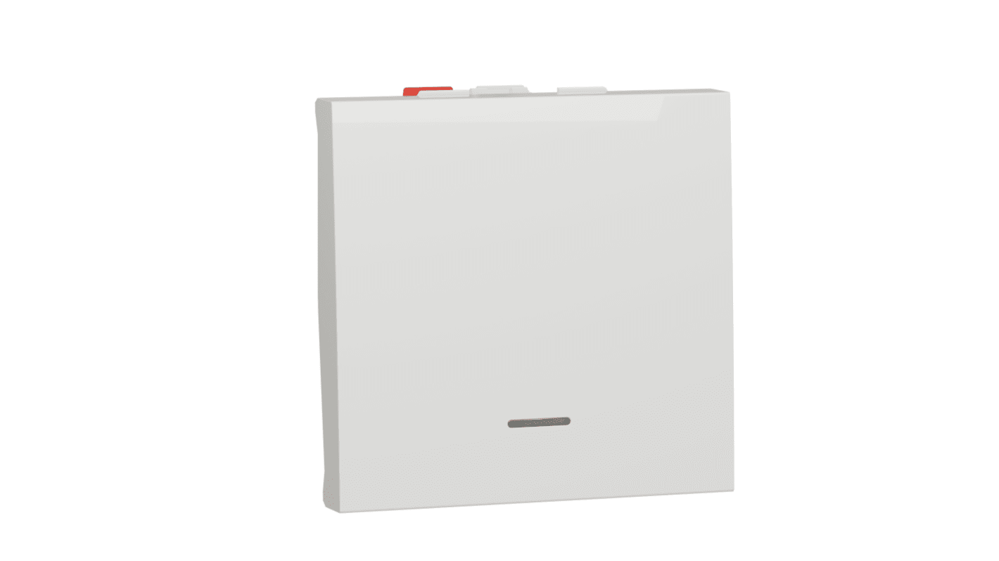 Interruttore di isolamento Clip-In Schneider Electric NU320318S, 1 polo, 10A, IP4X, bianco antibatterico, installazione senza viti.