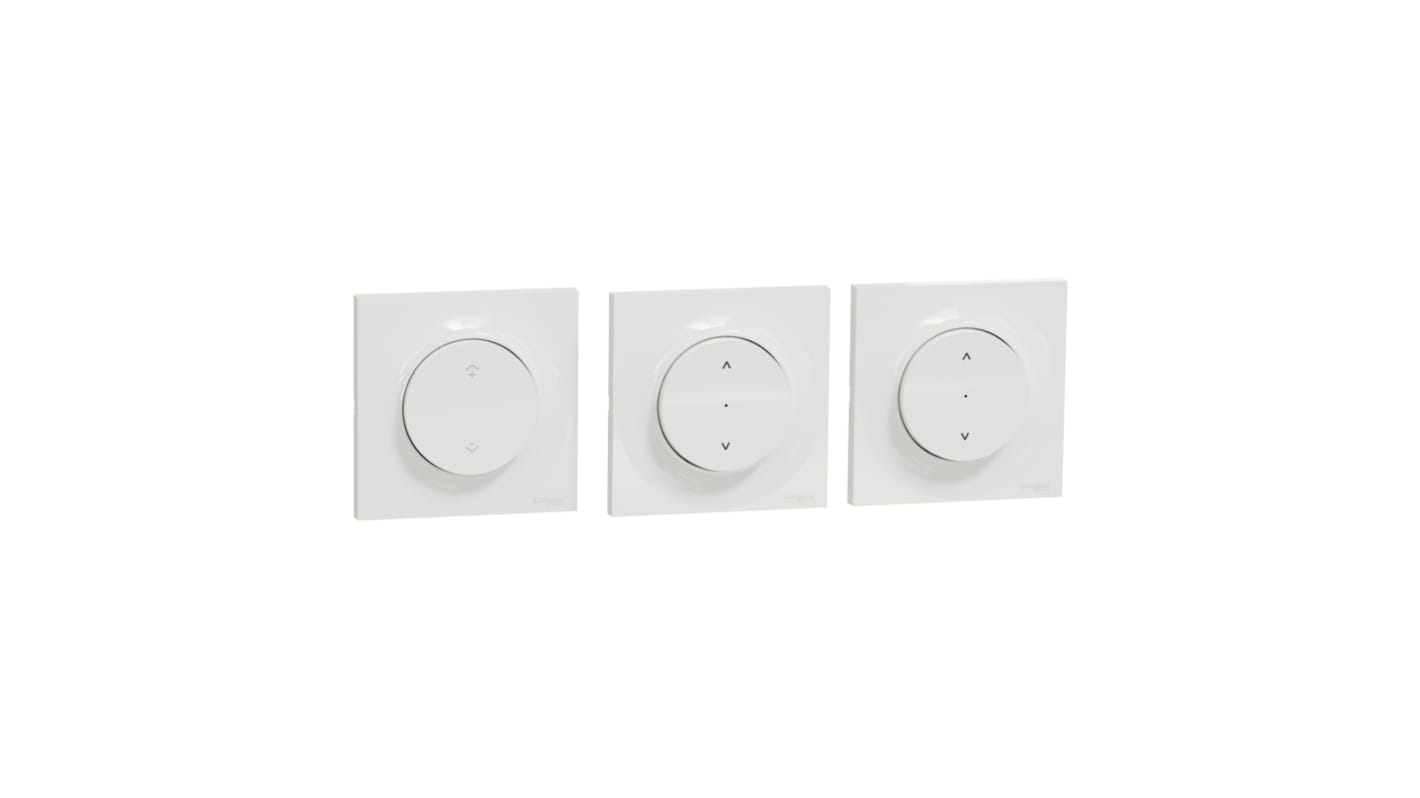 Pulsante Schneider Electric S520567K, 230V ca, IP20, per attuatori ciechi, installazione a parete, kit da tre unità.