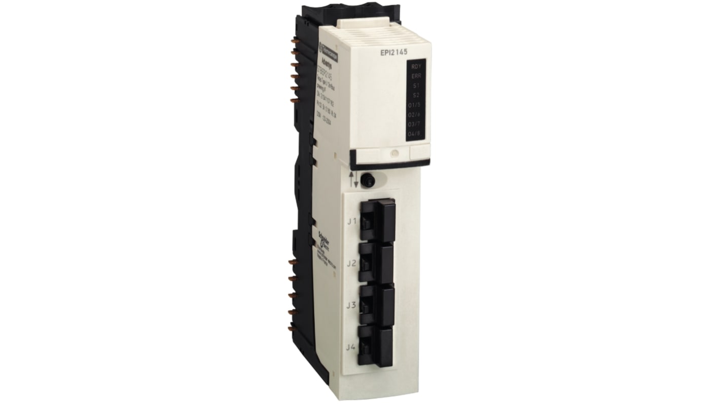 Interfaccia parallela Schneider Electric STBEPI2145K, gestisce 12 ingressi e 8 uscite, alimentazione 24 V c.c., grado di protezione IP20.