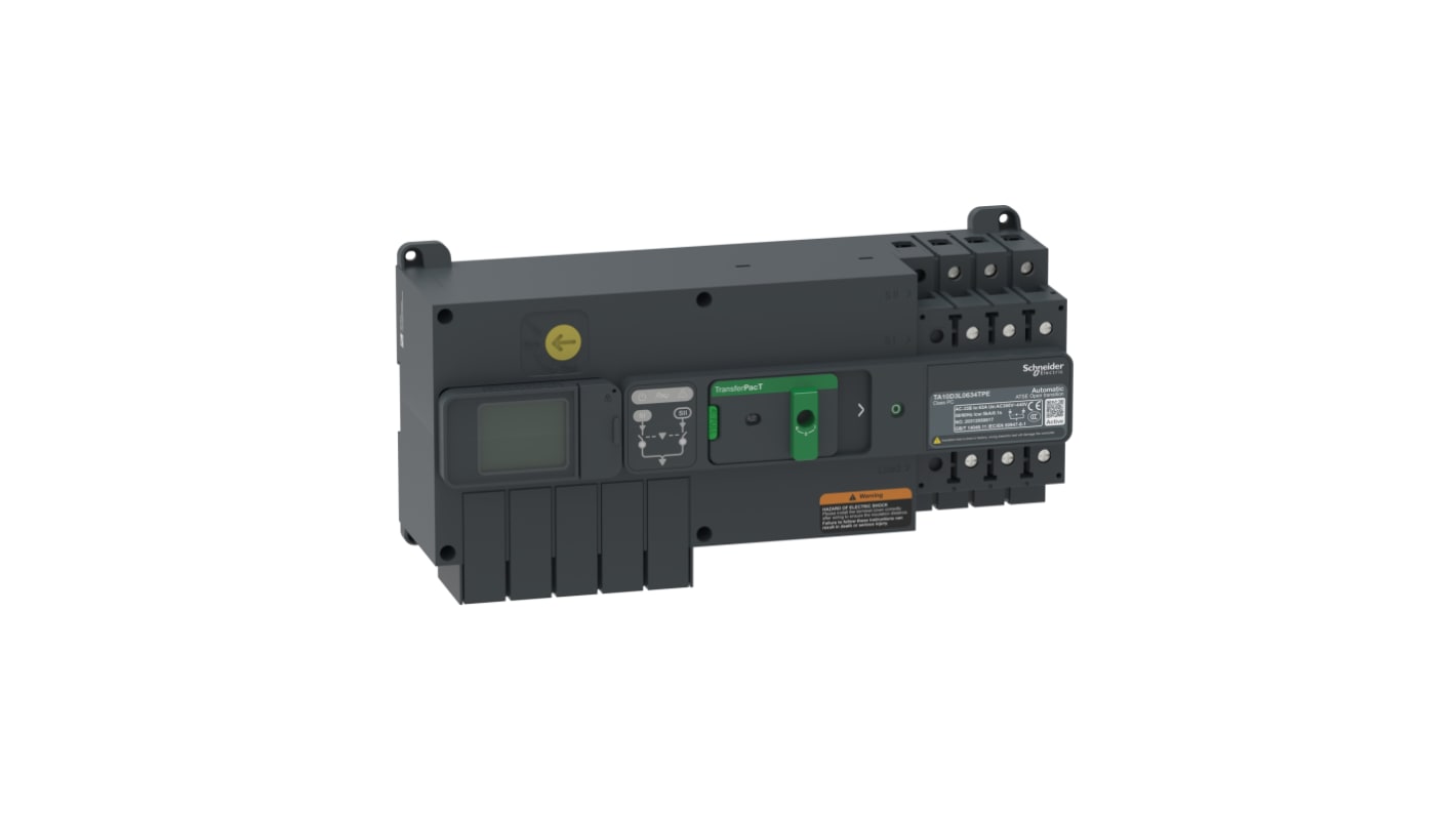 Interruttore di isolamento Schneider Electric TA10D3L0804TPE, 3 poli, 80A, montaggio su guida DIN, protezione IP20/IP40.