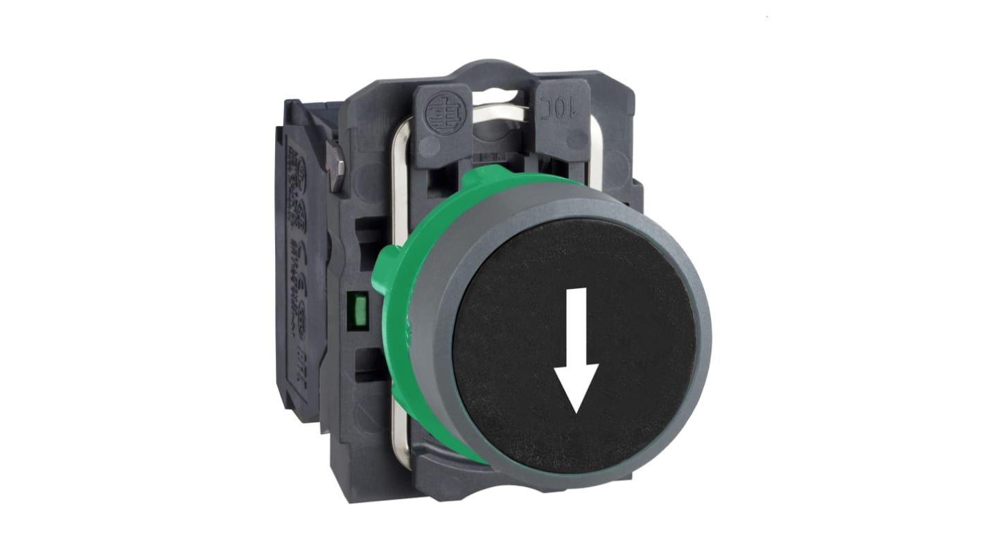 Pulsante Schneider Electric XB5AA3351C0, 1 contatto NO, montaggio 22 mm, grado di protezione IP66/IP67, colore nero.