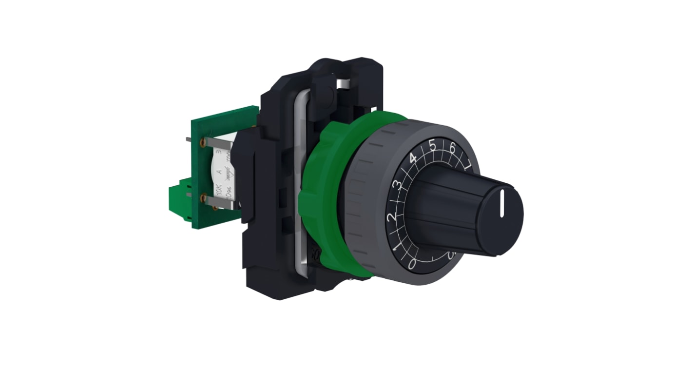 Selettore Schneider Electric XB5ADCUST02, diametro foro 22 mm, unità non illuminata per applicazioni industriali.